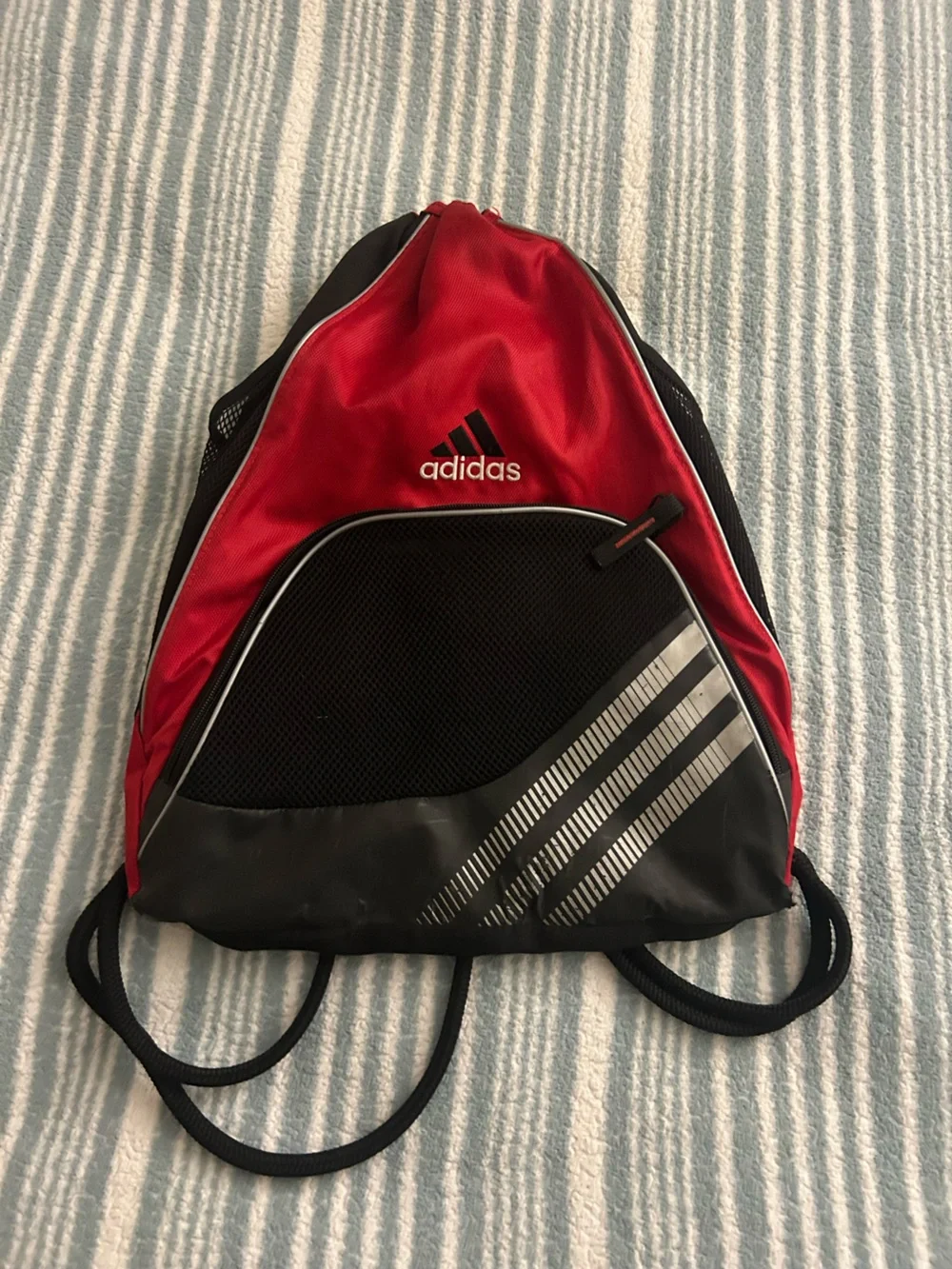 adidas Men's Red and Black Sports Drawstring Backpack